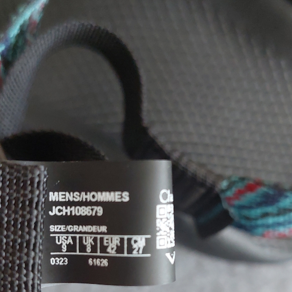 Chaco Men's Z/Cloud 2 Sandals Teal Blue Red Pattern Size 9 JCH108679 - Picture 2 of 5